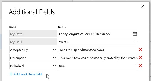 Mapping values to additional work item fields Field Mapping Helper