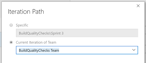 Iteration Path Picker - Team